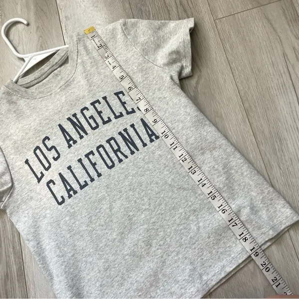 Brandy Melville Tshirt los angeles california thick cotton womens Gray one size - Image 4