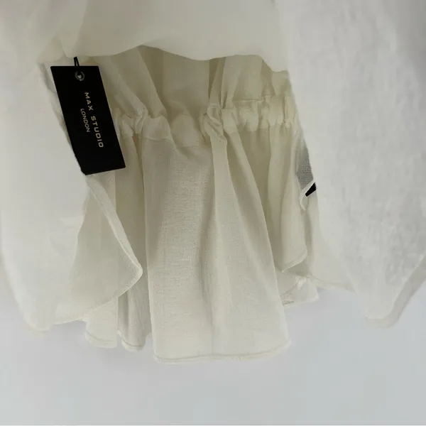 Max Studio Lightweight‎ Gauzy Layered Ruffle Sleeveless Peplum Top Feminine - Image 5