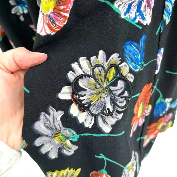 Anthropologie Moulinette Soeurs Astere Everywhere‎ Dress Floral Black Size 2 - Image 7