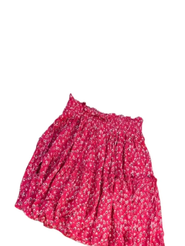 Princess Polly red floral tiered mini skirt ruffles Size 4 / Small - Image 2