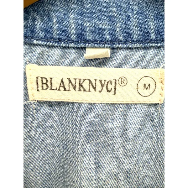 BLANKNYC Womens Blue Denim Sleeveless Boiler‎ Suit Jumpsuit Tie Waist Medium - Image 6