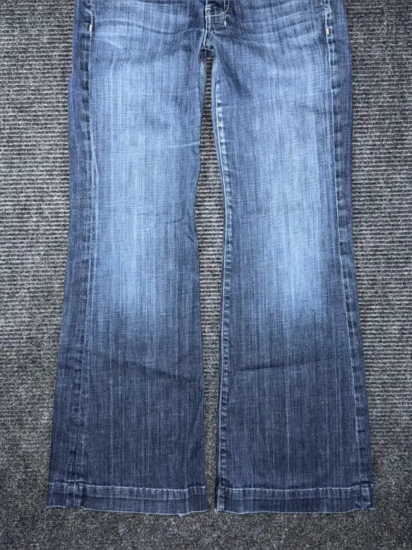 7 For All Mankind Dojo Low Rise Trouser Flare Leg Jeans 28 (30x30) USA Made flaw - Image 4