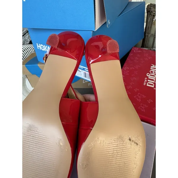 Steve Madden Women's US 7.5 Valeriee Heel Pointed Toe Pump Red‎ Patent - Image 8