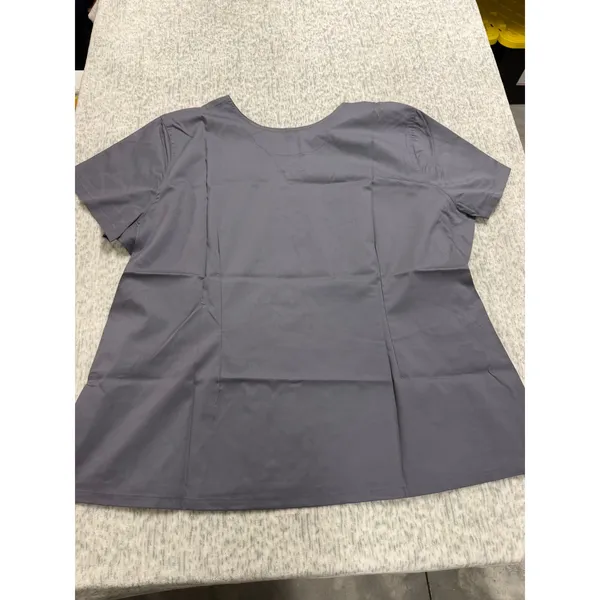 Landau CareFlex Womens Scrub Top 3XL Gray V-Neck Stretch Modern Fit 2Pocket NWOT - Image 4