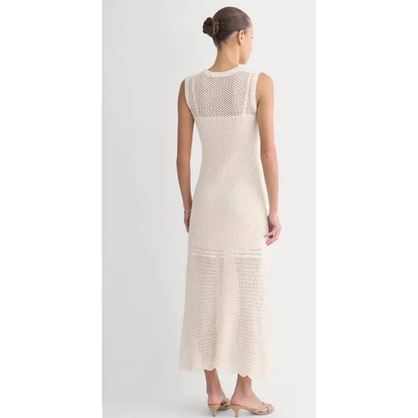 Everlane NWOT Lace Knit Maxi Sweater Dress W/Slip Bone Small Organic Cotton - Image 2