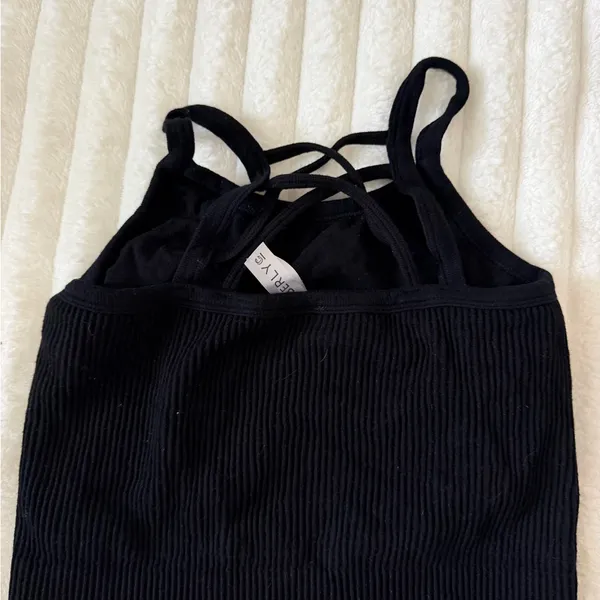 Kimberly C Black Strappy Ribbed Crop Tank Top - Women - Image 5