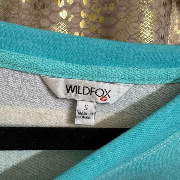 Wildfox Purple Aqua Striped Sleep Lounge Top Shorts 2 Piece Set Small NWT - Image 3