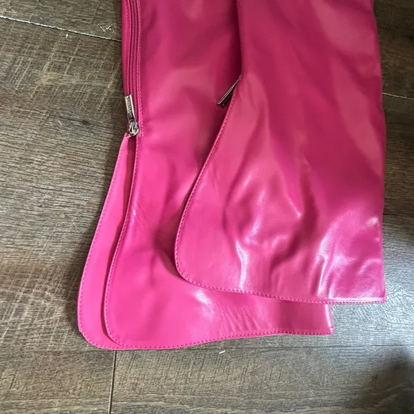 Cape Robbin Toxic thigh-high Hot Pink‎ Over The Knee Peep Toe Stiletto Boots 8 - Image 5