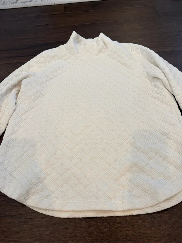 J. Crew Women’s Cream Diamond-Textured Turtleneck Sweater Size Small - C67-060 - Image 5
