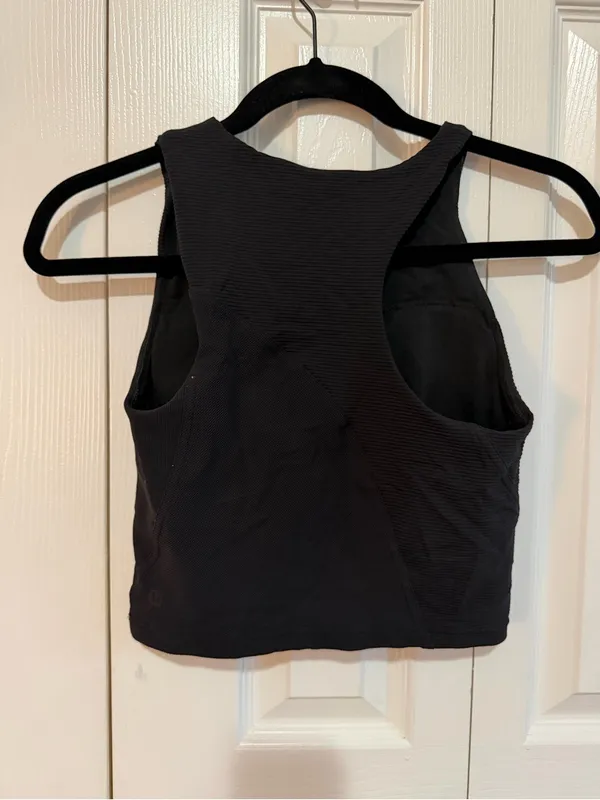Lululemon Ribbed Asymmetrical Yoga Tank Top Black Size 4 - Image 5