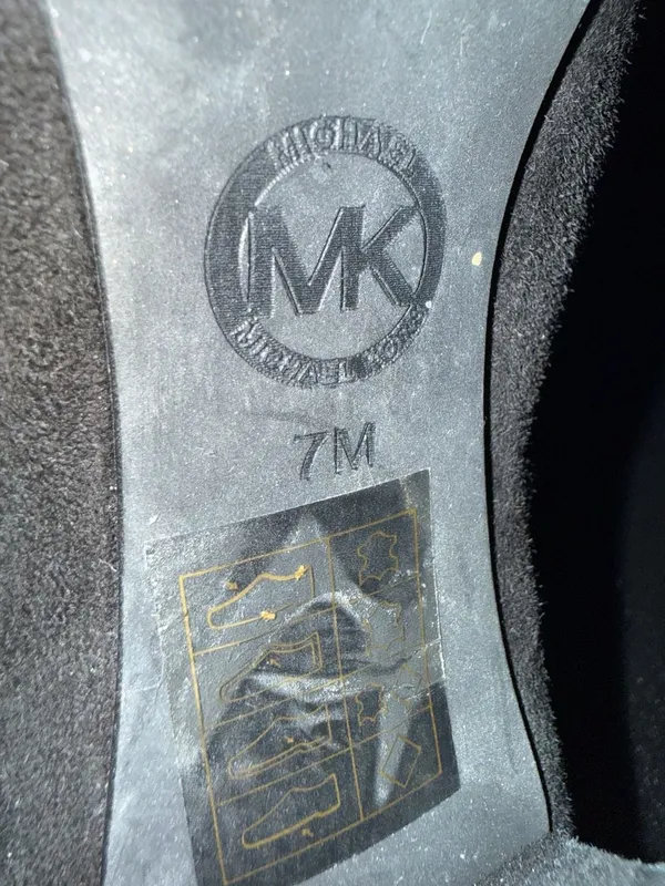 Michael Kors Black Suede V-Shaped Platform Heels 7M - Image 5