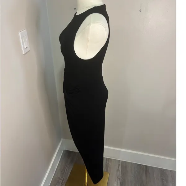 BHLDN Black Sleeveless High Neck Knotted Maxi Gown Dress XS - Image 15