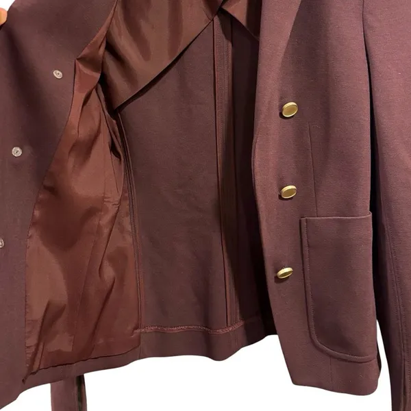 Theory Blazer Jacket 2 M Burgundy Red Jontia K Dark Academia Corpcore Minimalist - Image 9