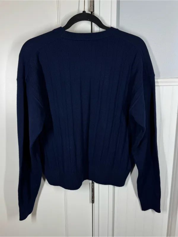 Madewell Crewneck Sweater‎ in Cashmere Dark Cosmos Blue Size Medium NEW capsule - Image 6