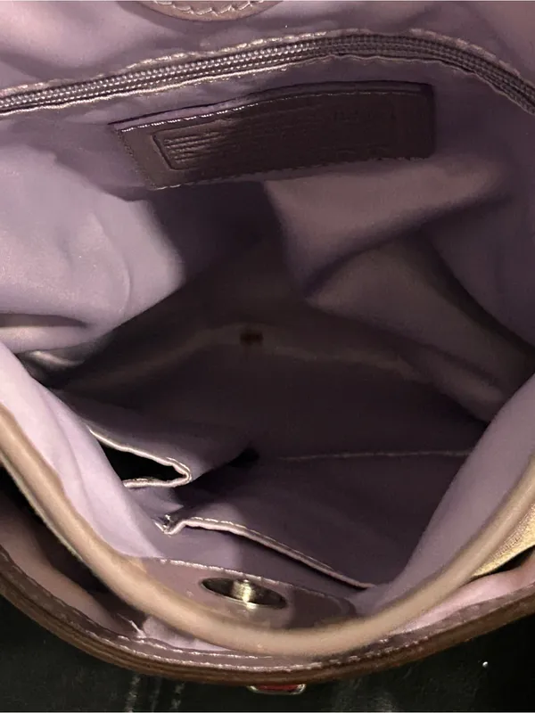 Coach Penelope Optic Signature sateen and leather crossbody bag lavender khaki - Image 10