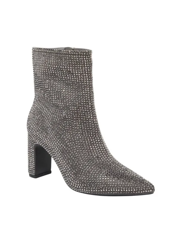 A New Day Womens Gloria Low Shaft Heeled Rhinestones Boots Silver Gray 7.5M - Image 9