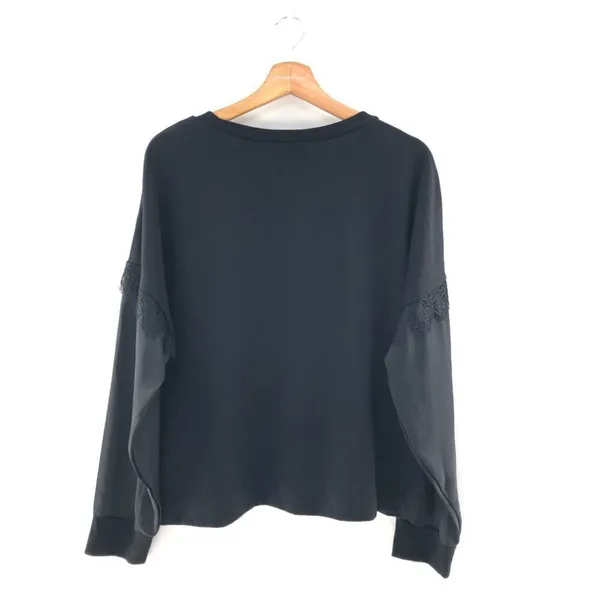 DKNY Mixed-Media Lace-Trim Sweatshi Black L‎ - Image 9