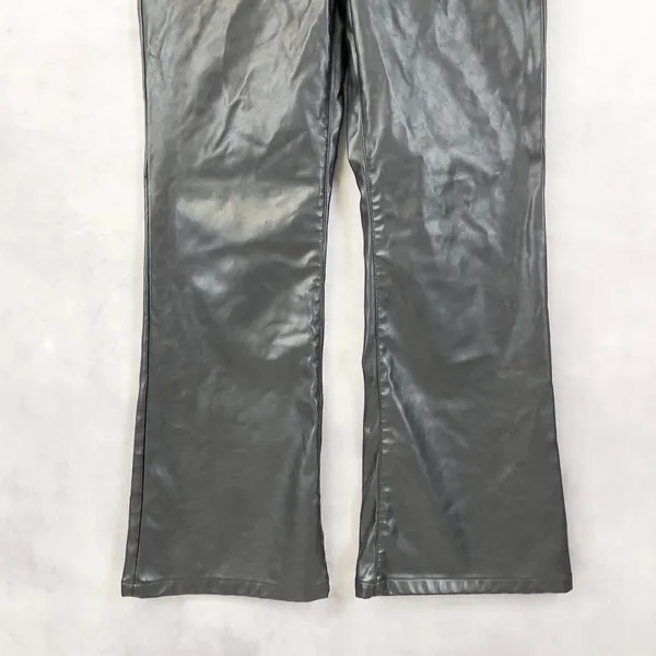Gap Womens 70s Flare Faux Leather‎ Pants Size 14 High Rise Rocker Street Grunge - Image 4