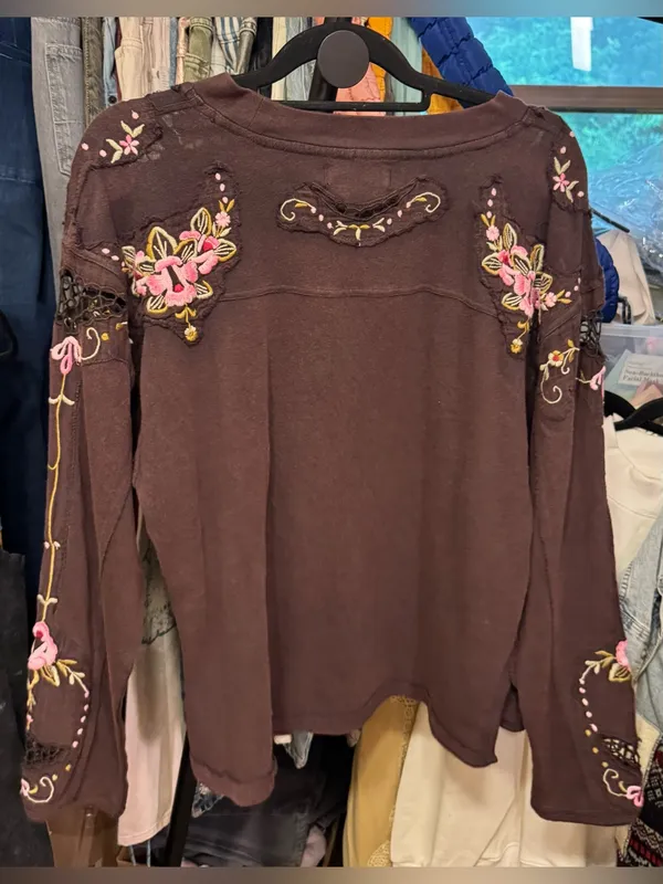 NWT Free People We The Free Lilith Tee - chocolate brown - Medium - Image 8