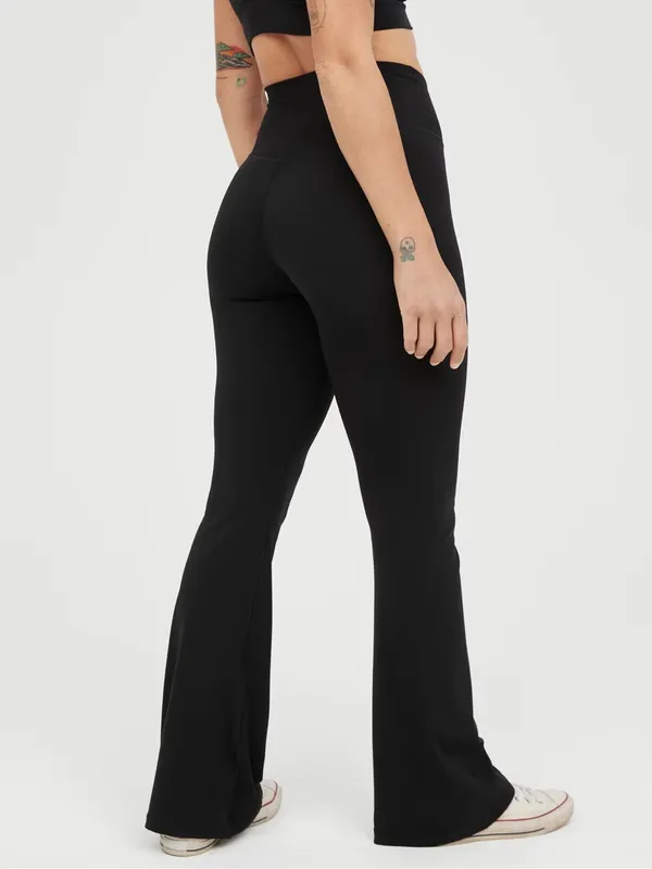 OFFLINE By Aerie Real Me High Waisted Crossover Flare black Legging - Image 3