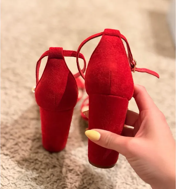 Lulus Velvet Ankle Strap Heels - Image 3