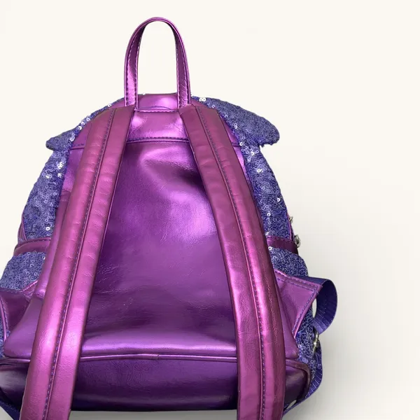 Disney Parks Loungefly‎ Purple Potion Minnie Ears Mini Backpack Sequin Metallic - Image 2