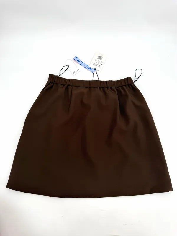 Cider Mini Skirt Womens L Chocolate Brown Mid Rise Split Lined Casual Fall NEW - Image 2