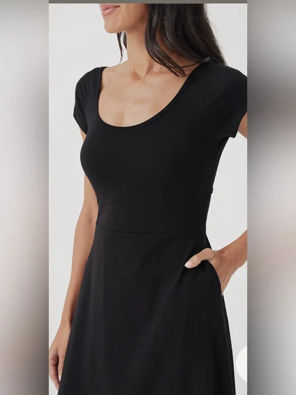 Cotton Short-Sleeve Maxi Dress - Image 3
