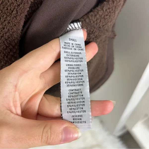 NWT Thread & Supply Brown Sherpa Pullover Jacket Size S - Image 10