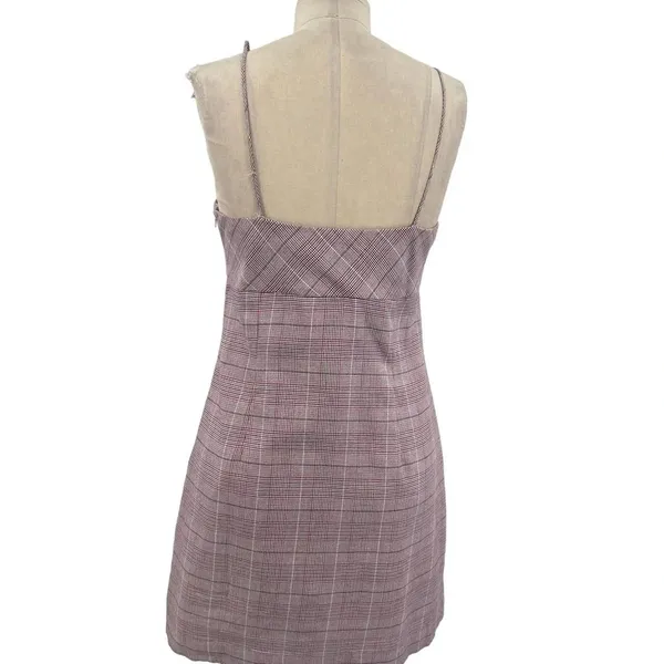 Intermix Roslyn Plaid Mini Dress‎ Pink Purple Size 4 - Image 9