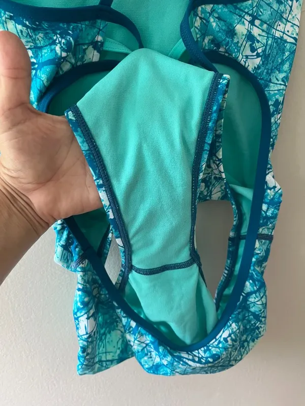 TYR Womens Sz M Turquoise Competitive Suit One Piece Racerback Swimsuit - Image 6