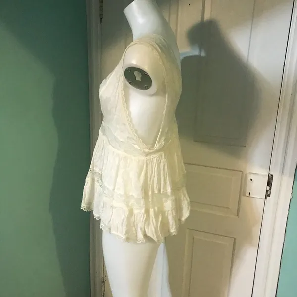Free People Creme Lace Top szS - Image 3