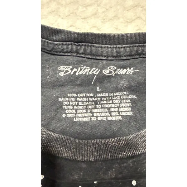 Britney Spears Slave 4 U Graphic T-Shirt Black Mineral Wash Large RN102050 - Image 3