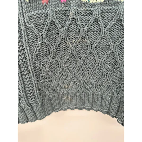 Vintage LL Bean Embroidered Floral Sweater Womens S Cottagecore Knit Grandmacore - Image 5