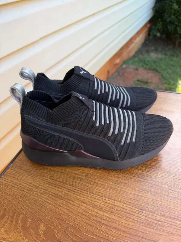 Puma Ignite Evoknit Slip-On Sneakers Women’s US 6.5 Black Knit Athletic Shoes - Image 2