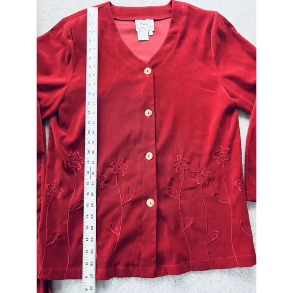 Vintage Country Wear Casuals 2 Piece Suit Dress Red Cottagecore Womens Small - Image 5