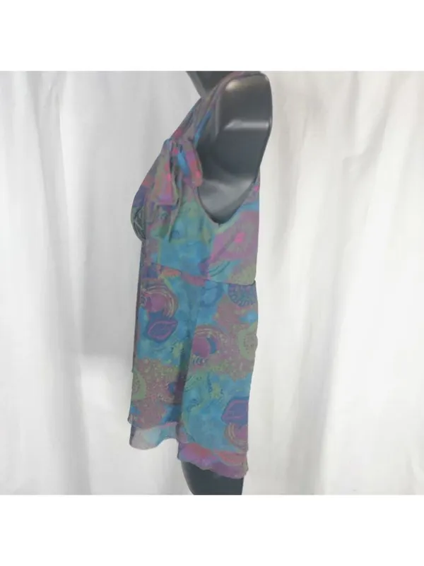 Daisy & Clover Paisley Nylon Pullover Babydoll Sleeveless Top - Image 5
