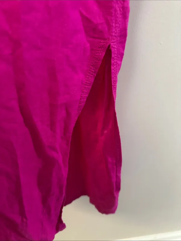 ZARA Fuchsia Pink Linen Blend Tunic Dress Size S - Image 7