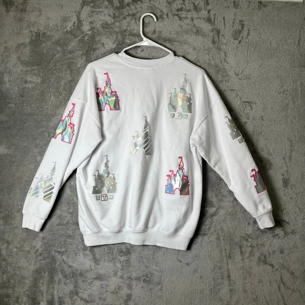 Disney Parks Cinderalla’s Castle Reflective Icon Women's‎ Sweatshirt Medium - Image 4