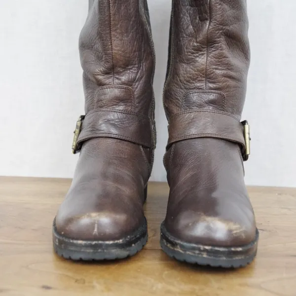 Kenneth Cole Gentle Souls Leather Side Zip Moto Fashion Boots Size 7M - Image 8