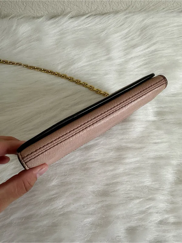Marc Jacobs Pink Leather Gold Chain Wallet Crossbody Bag - Image 9