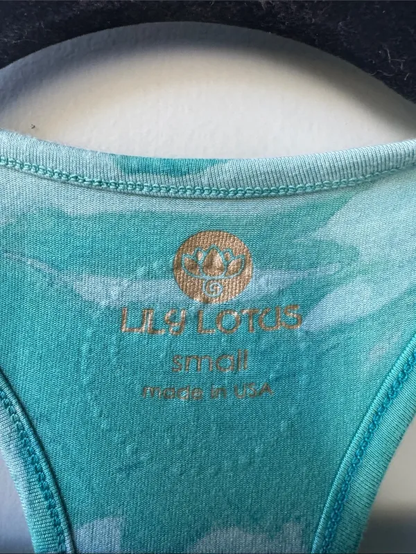 Lily Lotus Teal Wave Racerback Tank - Image 2