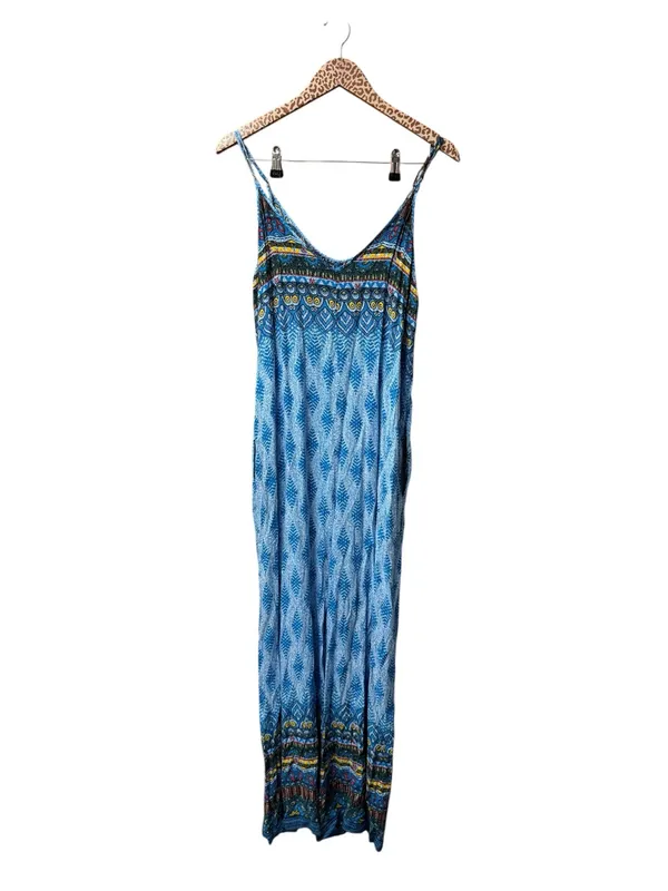 Sacred Threads Wide Leg Sleeveless Jumpsuit Blue Rayon L/XL Large Extra Large - Image 3