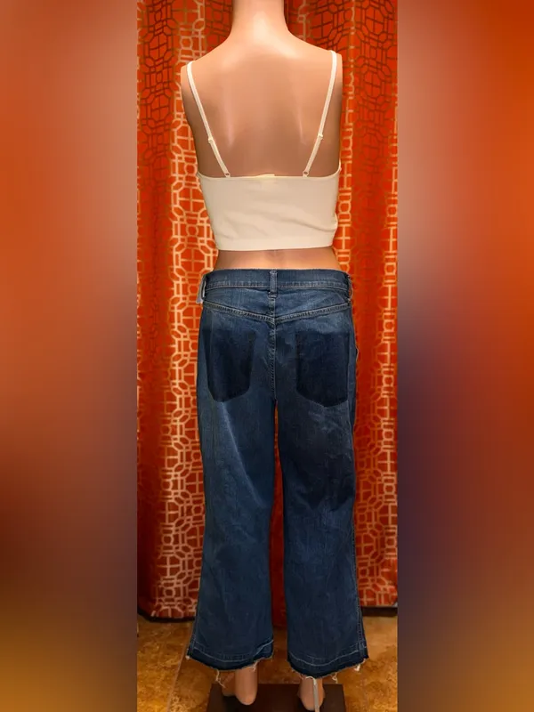 Ella Moss Cropped Wide Leg Jeans 28" Waist - Image 3