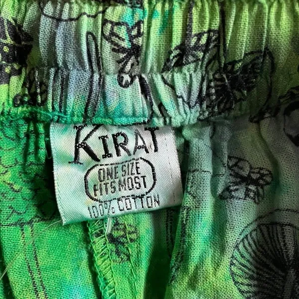 Baggy Trippy Hippie Mushroom Tie Dye Elastic Waist Pants - One Size - Image 4