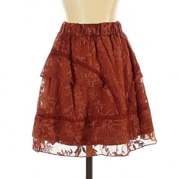 Q&A NWT Lace Ruffle Dainty Girly Mini Skirt - Image 3