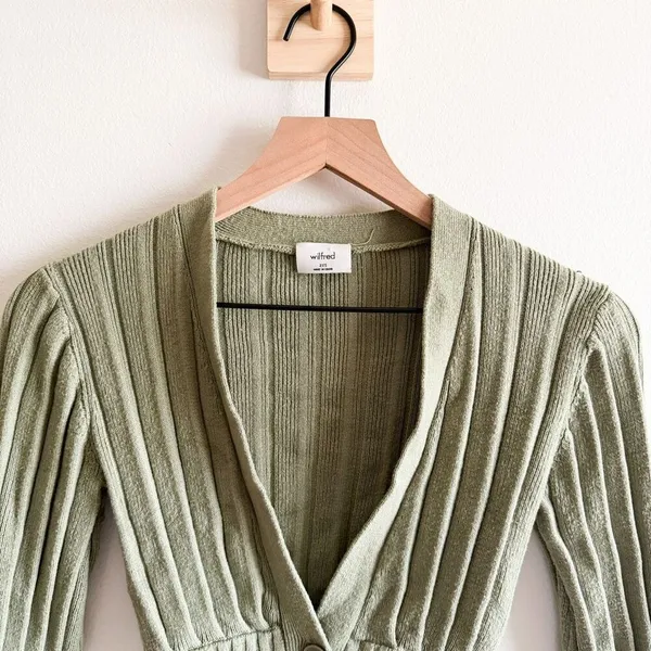 Aritzia Wilfred Merino Wool V-neck Cardigan Size XXS - Image 4