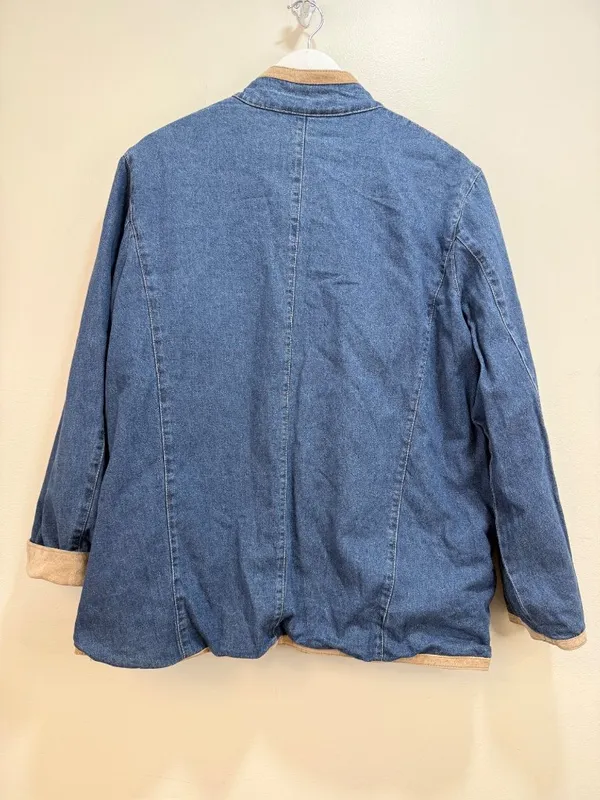 Ranch Wear Gran Chic Western Reversible Chore Barn Jacket Suede Denim XL - Image 5