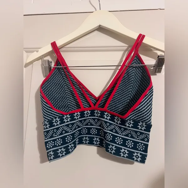 Free People‎ FP Movement Alpine Jacquard Snow Winter Sports Bra Tank Top Cropped - Image 2