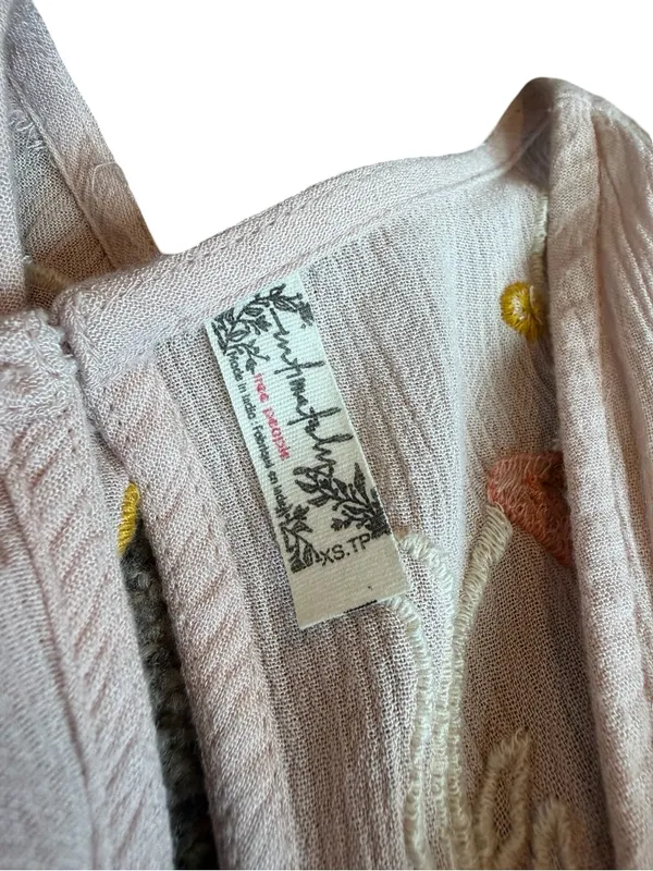 Intimately Free People Blush Pink Embroidered Boho Swing Dress X-Small Women's - Image 8